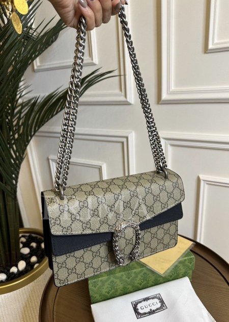 حقيبة Dionysus من جوتشي الكلاسيكية . حقيبة راقية مختومة  ممكن ارتدائها على الكتف او كروس بودي فل باكج مع بوكس  قاعدة 25 سم