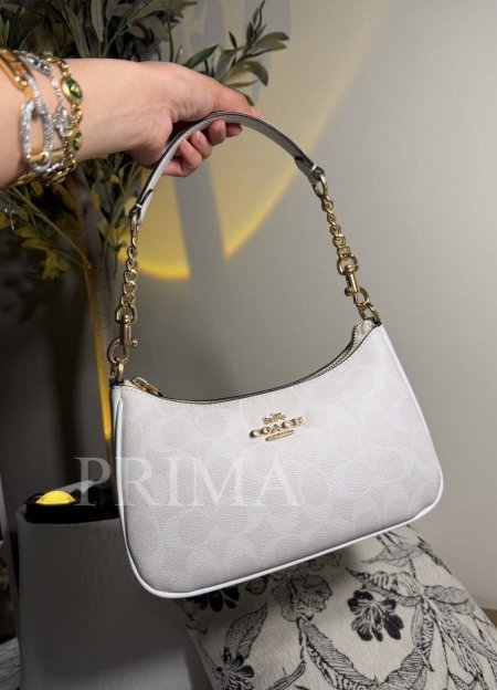 حقيبة تيري من كوتش . حقيبة رائعة متعددة الاستخدامات ذات جودة عالية وتصميم أنيق مختومة فل باكجً مع بوكس ومعها خزانين قصير  للكتف وطويل قاعدة 24 سم