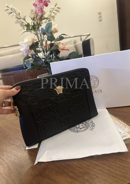 حقيبة  فيرزاتشي clutch مصنوع من الجلد الفاخر حقيبة يد يومية ذات كوالتي عالي مختومة ومعها صندوق هدايا فل بكج قادة 26 سم